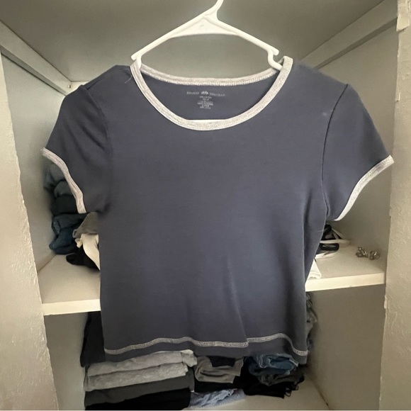 Brandy Melville Tops - Brandy Melville Navy Blue Tee